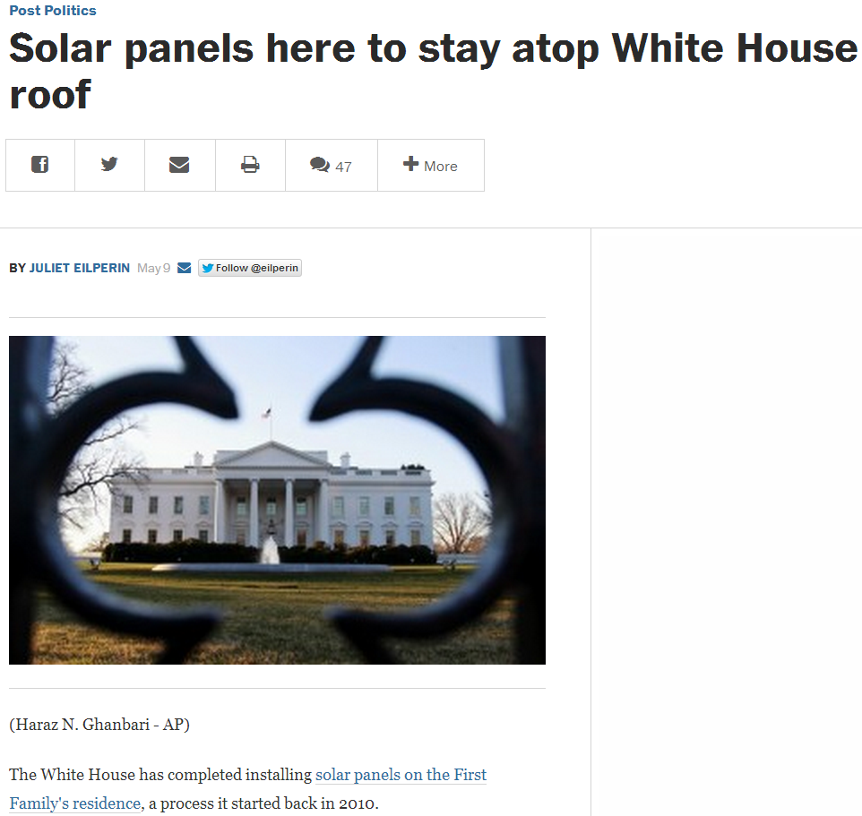 solar panels here to stay atop white house roof