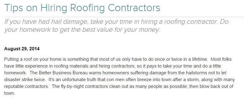 Hiring Roofing Contractors